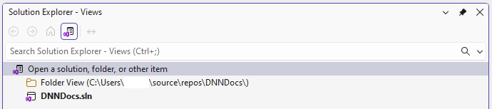 Solution Explorer Folder View Screenshot