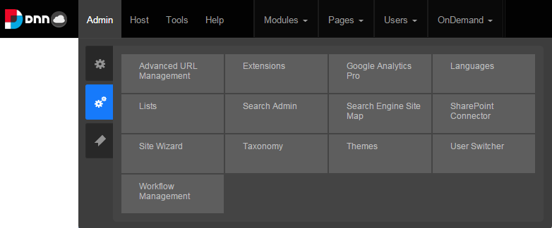 Old Control Panel/Bar menu - Admin - Advanced