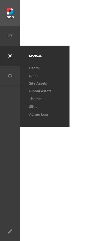 Persona Bar > Manage > Sites