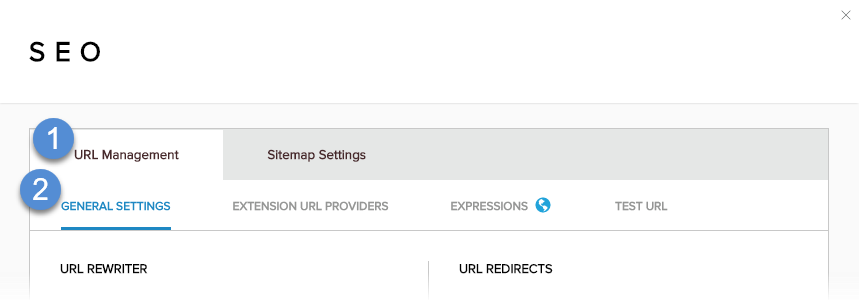 URL Management > General Settings